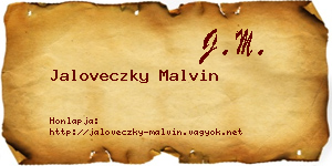 Jaloveczky Malvin névjegykártya